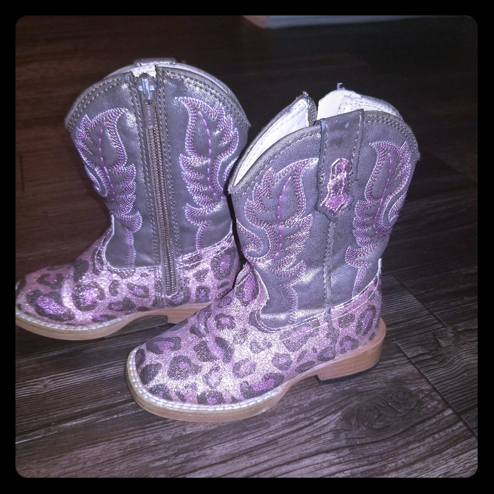 Pink cheetah print boots
